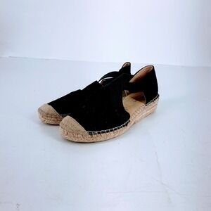 Fabiolas Black Suede Espadrille Flats Handcrafted in Spain Women Size 7.5/38